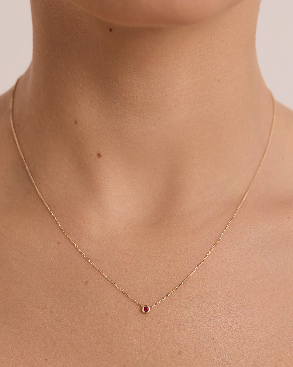 PETITE BIRTHSTONE NECKLACE (9K GOLD)