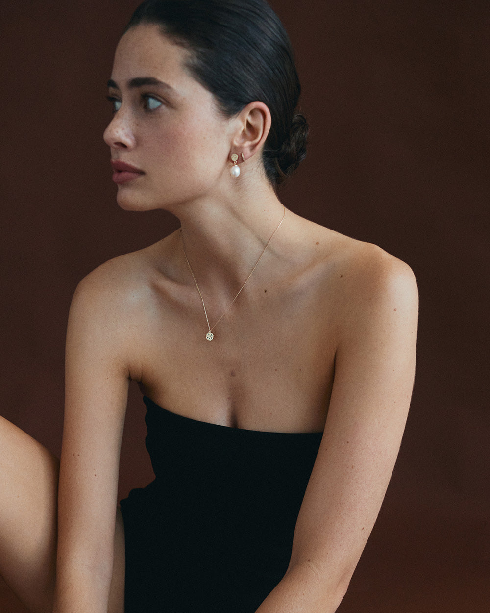 MOON TIDE PEARL EARRINGS (9K GOLD)