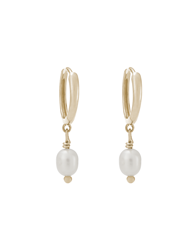CLASSIC PEARL HOOPS (9K GOLD)