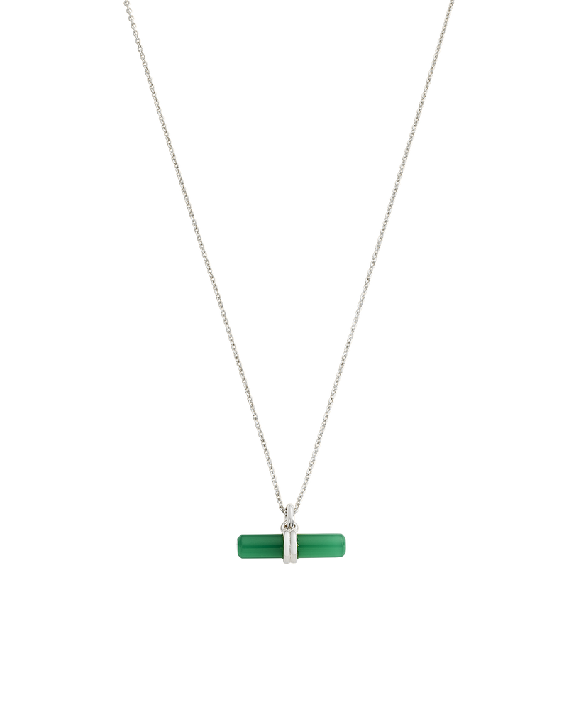 Kirstin Ash◆シンプルTの字バー天然石ネックレス/シルバー GREEN ONYX T-BAR NECKLACE (STERLING SILVER) – KIRSTIN ASH