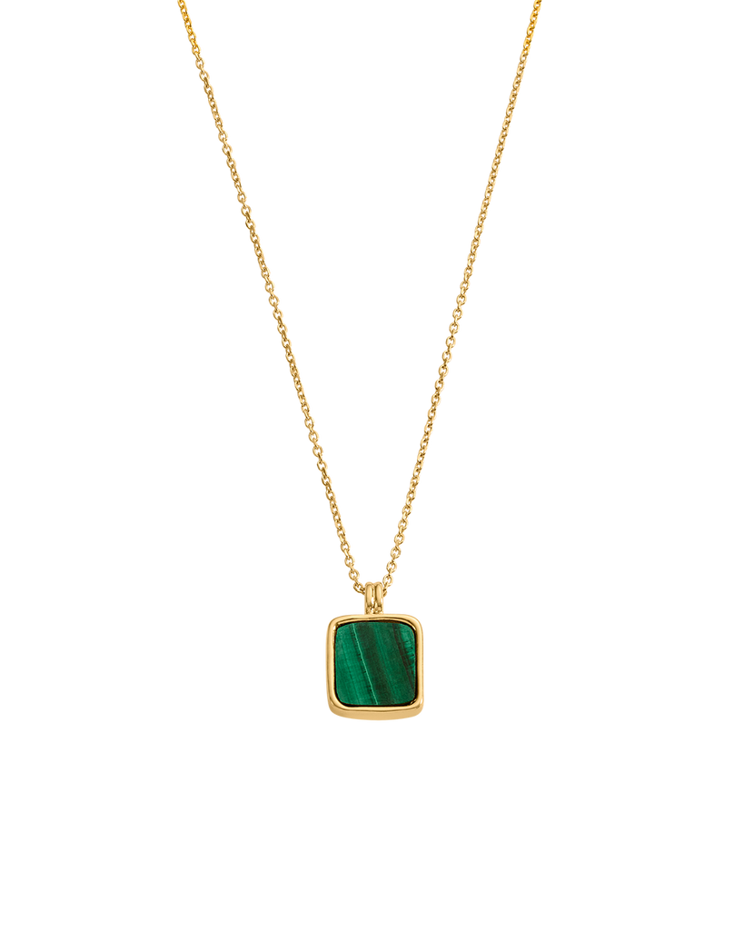MALACHITE PENDANT NECKLACE (18K GOLD VERMEIL) – KIRSTIN ASH