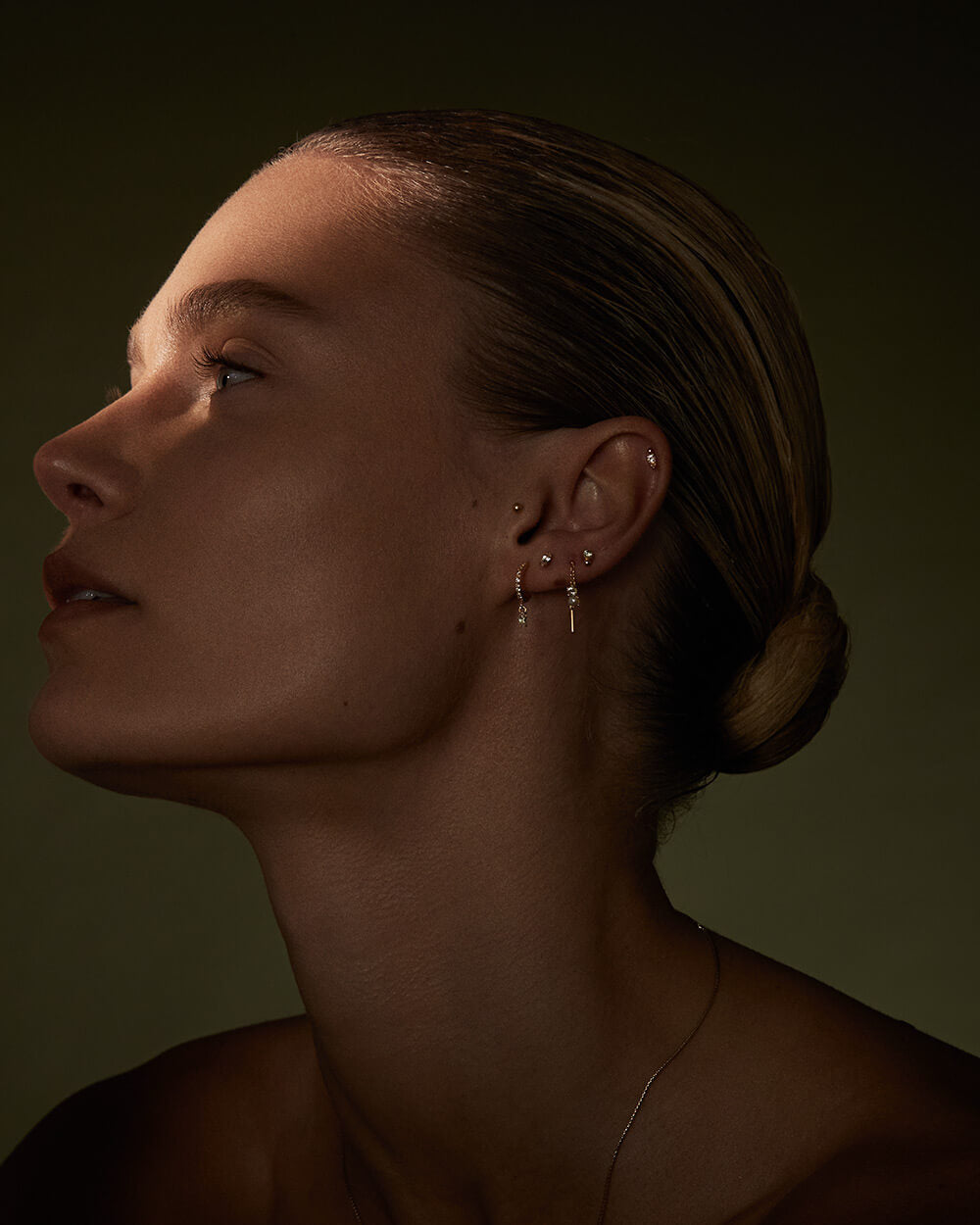 PETITE OPAL HOOPS (GOLD) - IMAGE 3