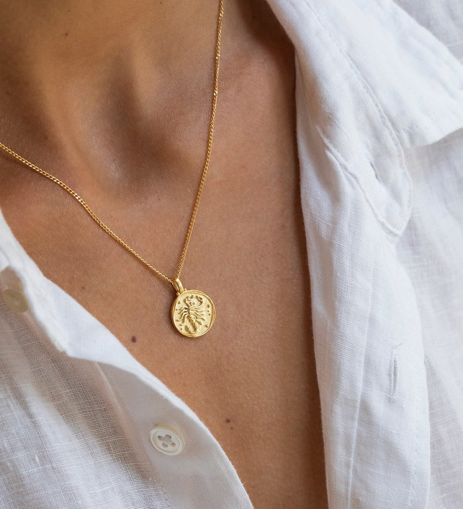 Gold scorpio 2024 constellation necklace