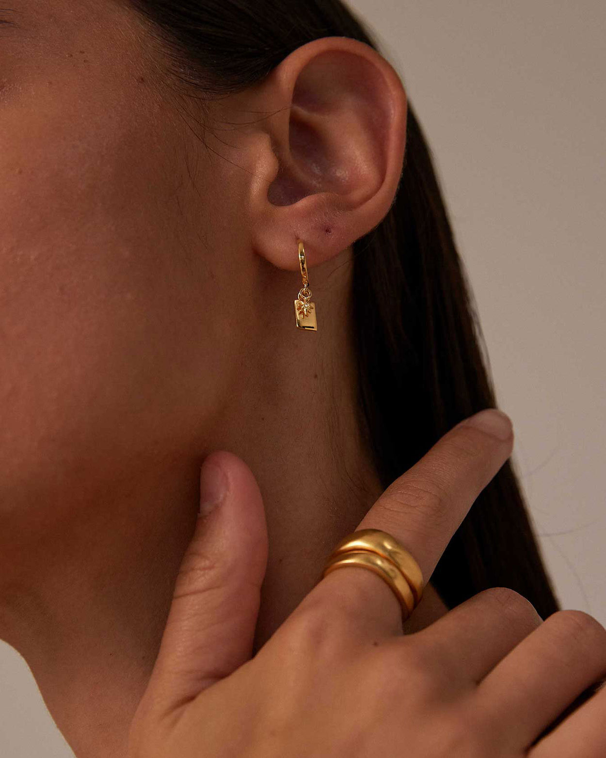 GUIDING STAR HOOPS (18K GOLD PLATED)