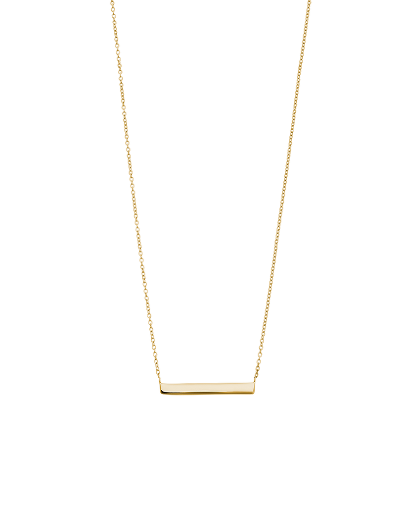 Engravable bar necklace 14k gold deals