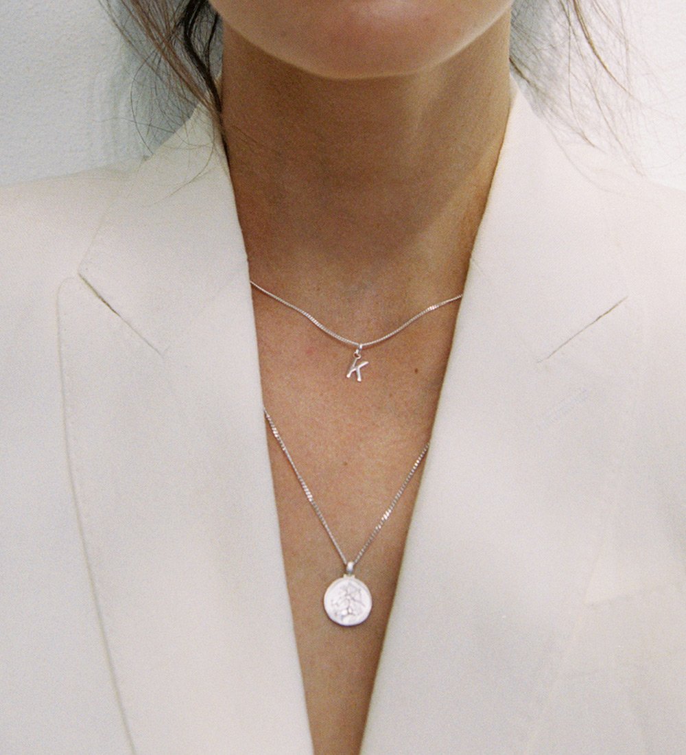 OUTLINE INITIAL A-Z (STERLING SILVER) - IMAGE 2