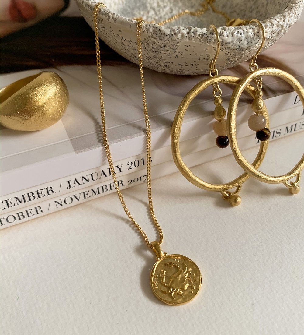 CANCER ZODIAC NECKLACE (18K GOLD VERMEIL) - IMAGE 5