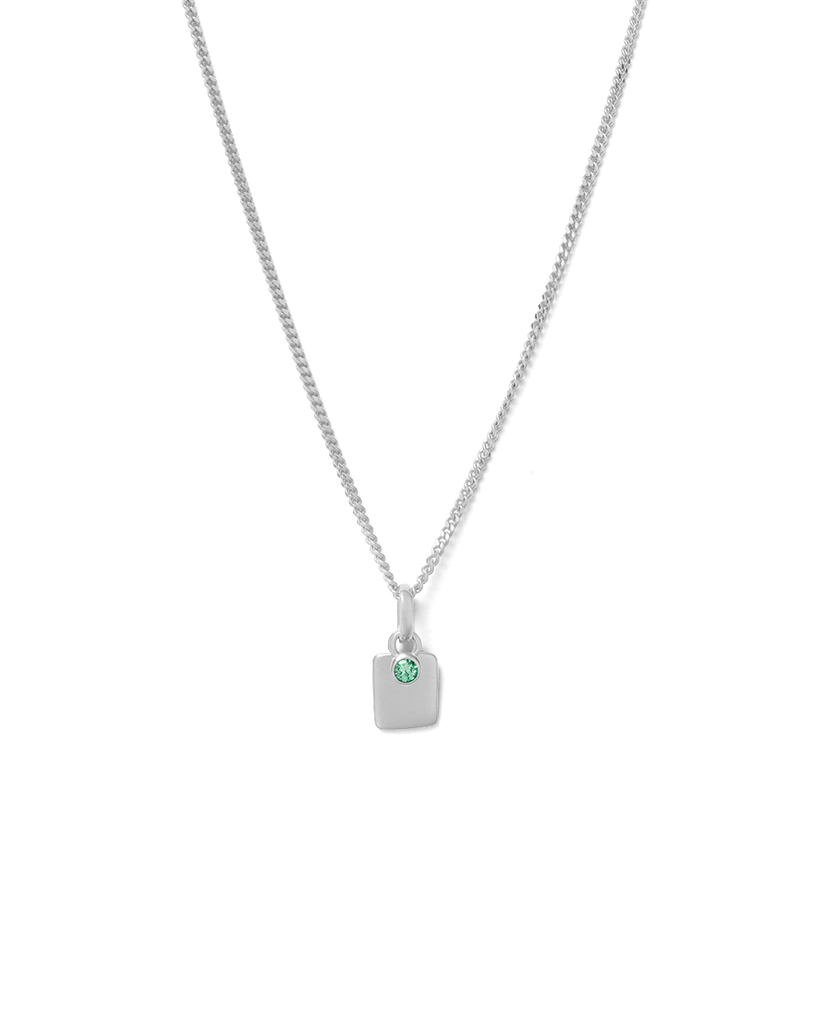 ENGRAVABLE BIRTHSTONE NECKLACE STERLING SILVER KIRSTIN ASH