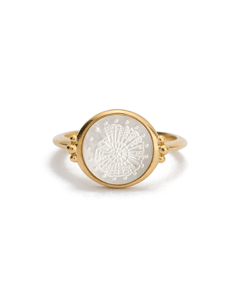FOSSIL SHELL RING (18K GOLD VERMEIL) - IMAGE 1