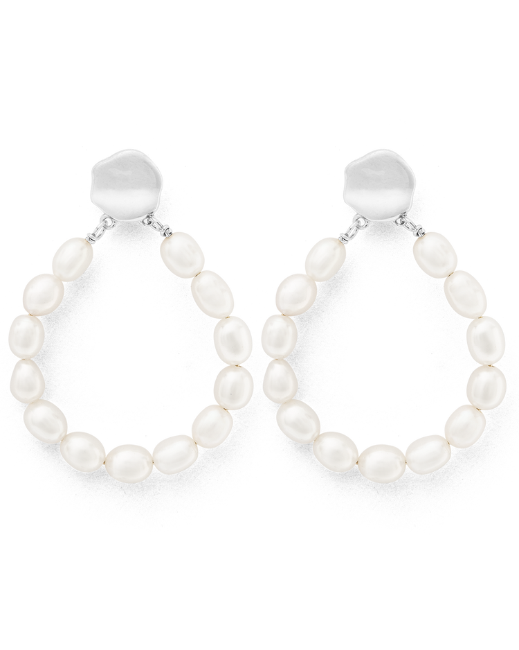 LUSTRE PEARL EARRINGS (STERLING SILVER)