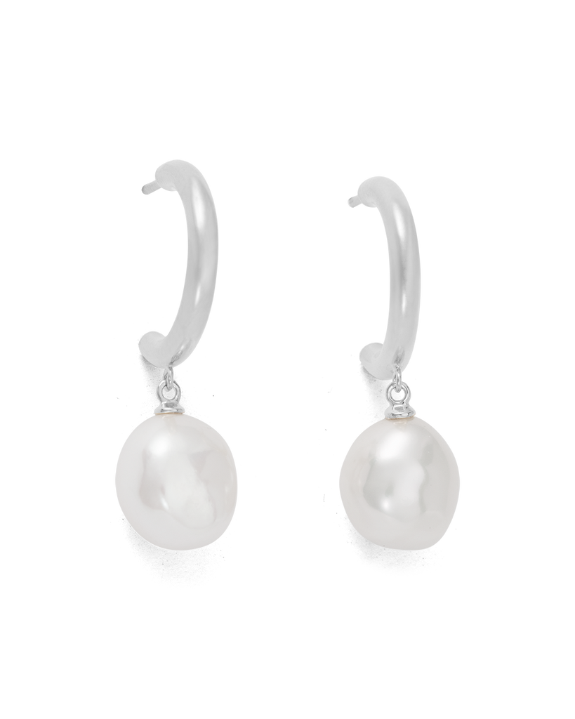 Sterling silver deals drop hoop earrings