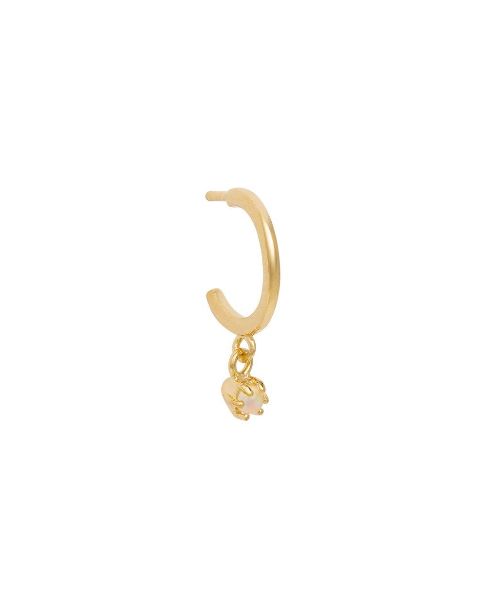 PETITE OPAL HOOPS (GOLD) - IMAGE 10