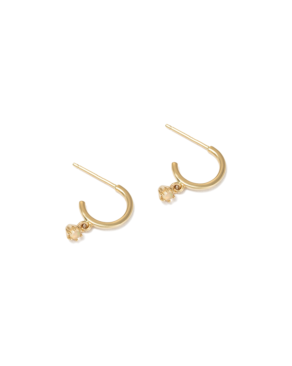 PETITE OPAL HOOPS (GOLD) - IMAGE 4