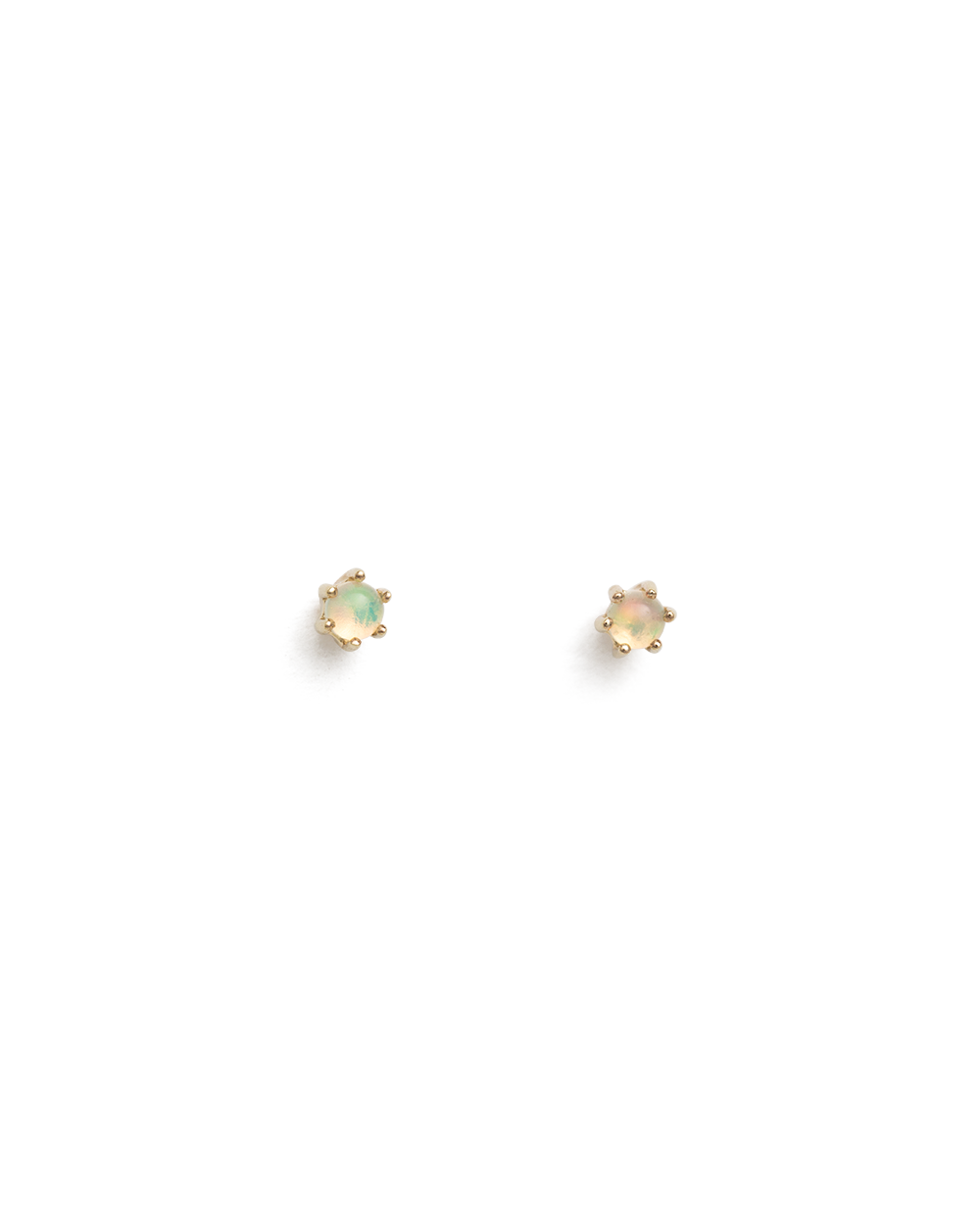 PETITE OPAL STUDS (9K GOLD) - IMAGE 1