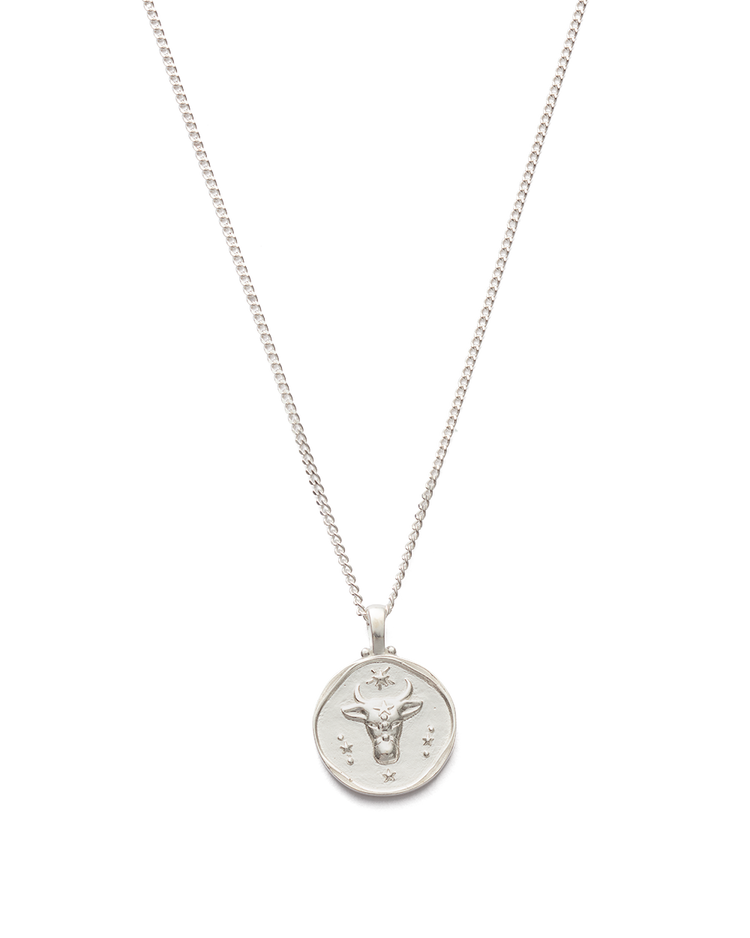 TAURUS ZODIAC NECKLACE (STERLING SILVER) - IMAGE 1
