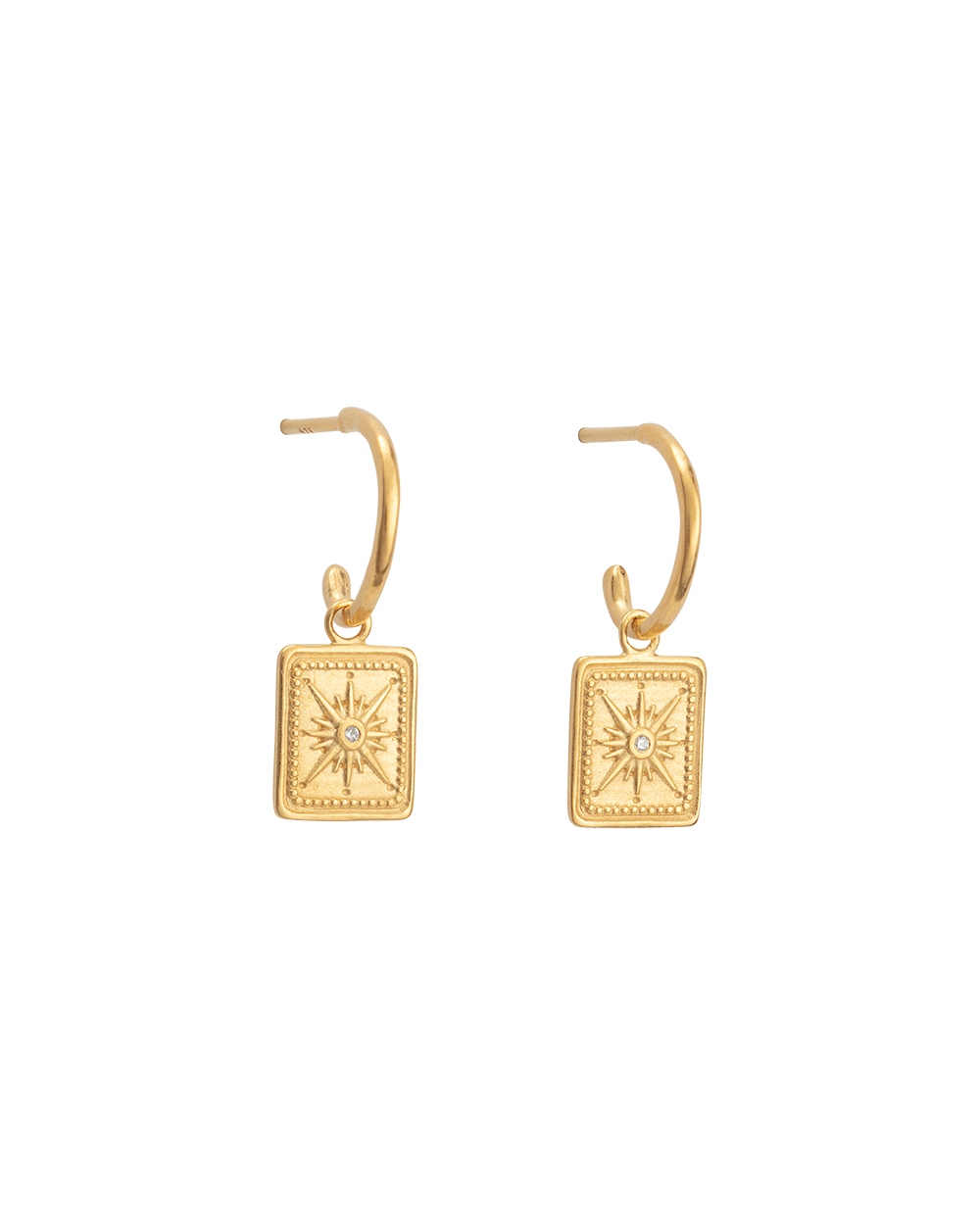 TRUE NORTH HOOPS (18K GOLD PLATED) - IMAGE 1