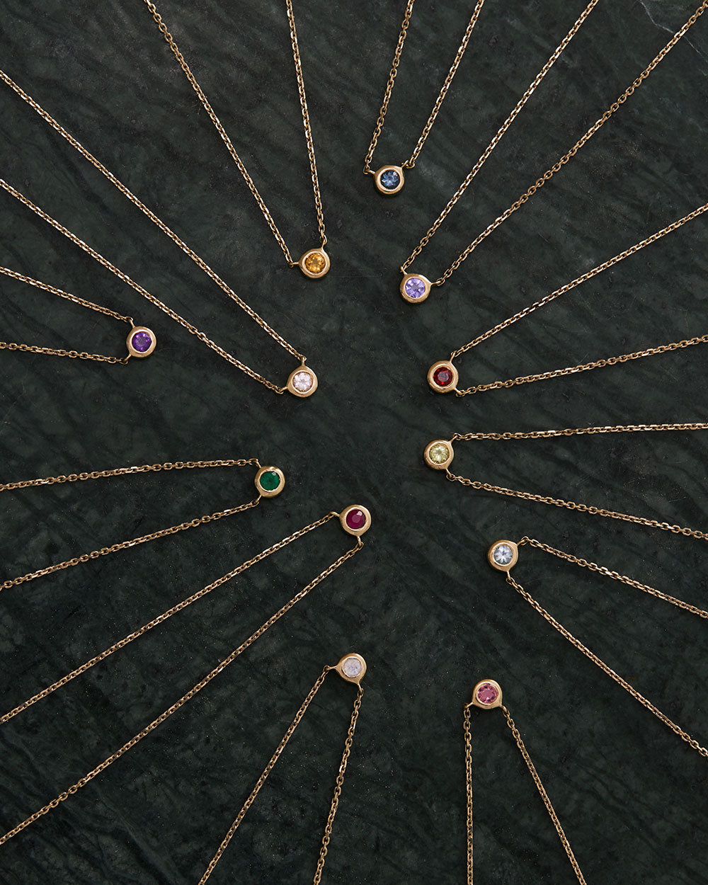 PETITE BIRTHSTONE NECKLACE (9K GOLD)