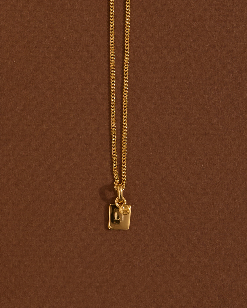 ENGRAVABLE BIRTHSTONE NECKLACE (18K GOLD VERMEIL)