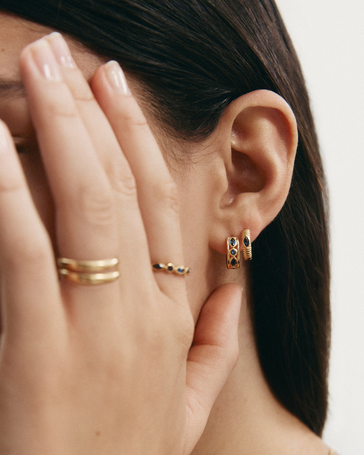 INK TEXTURE HOOPS (18K GOLD PLATED)