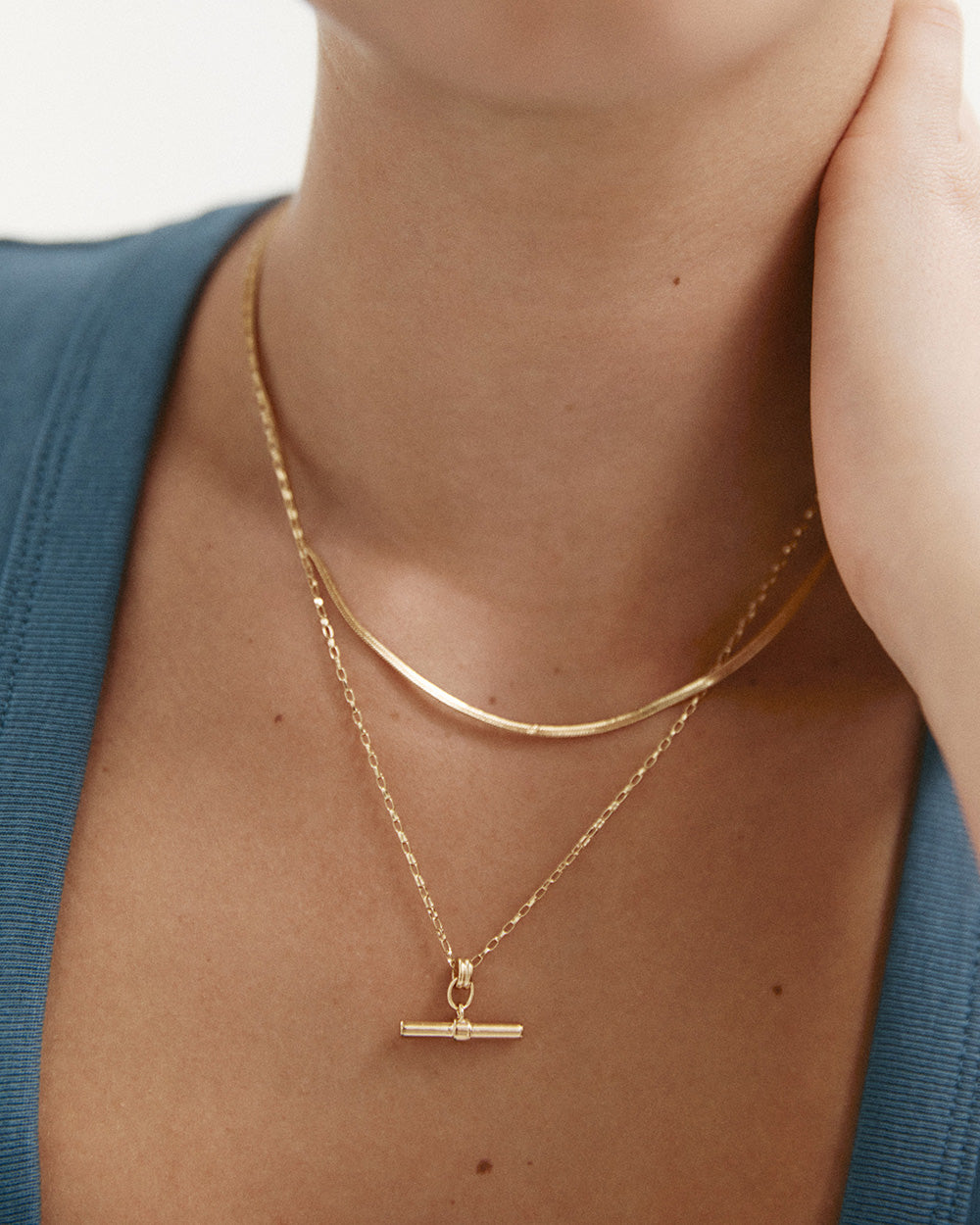 ELEMENTAL HERRINGBONE CHAIN (18K GOLD PLATED)