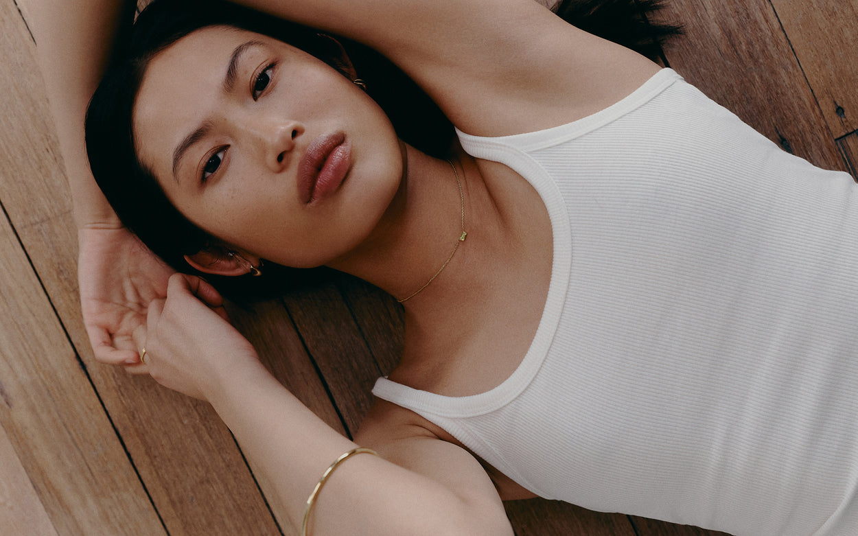 BAGUETTE BIRTHSTONE NECKLACE (18K GOLD VERMEIL)