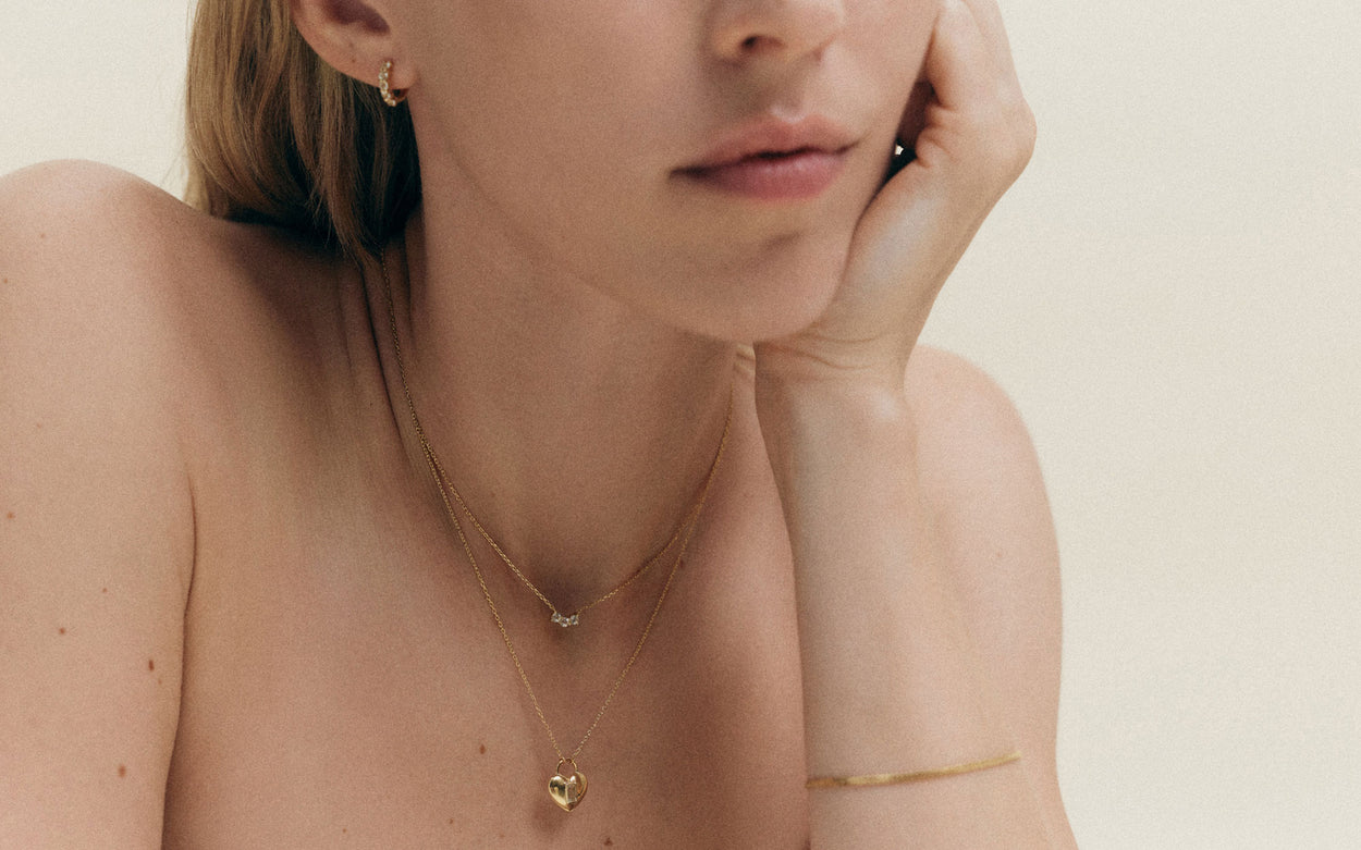 VERA HEART LOCK NECKLACE (18K GOLD PLATED)