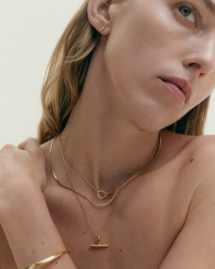 ALIGNMENT CHAIN NECKLACE (18K GOLD PLATED)
