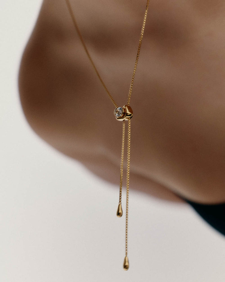 VESSEL LARIAT NECKLACE (18K GOLD PLATED)