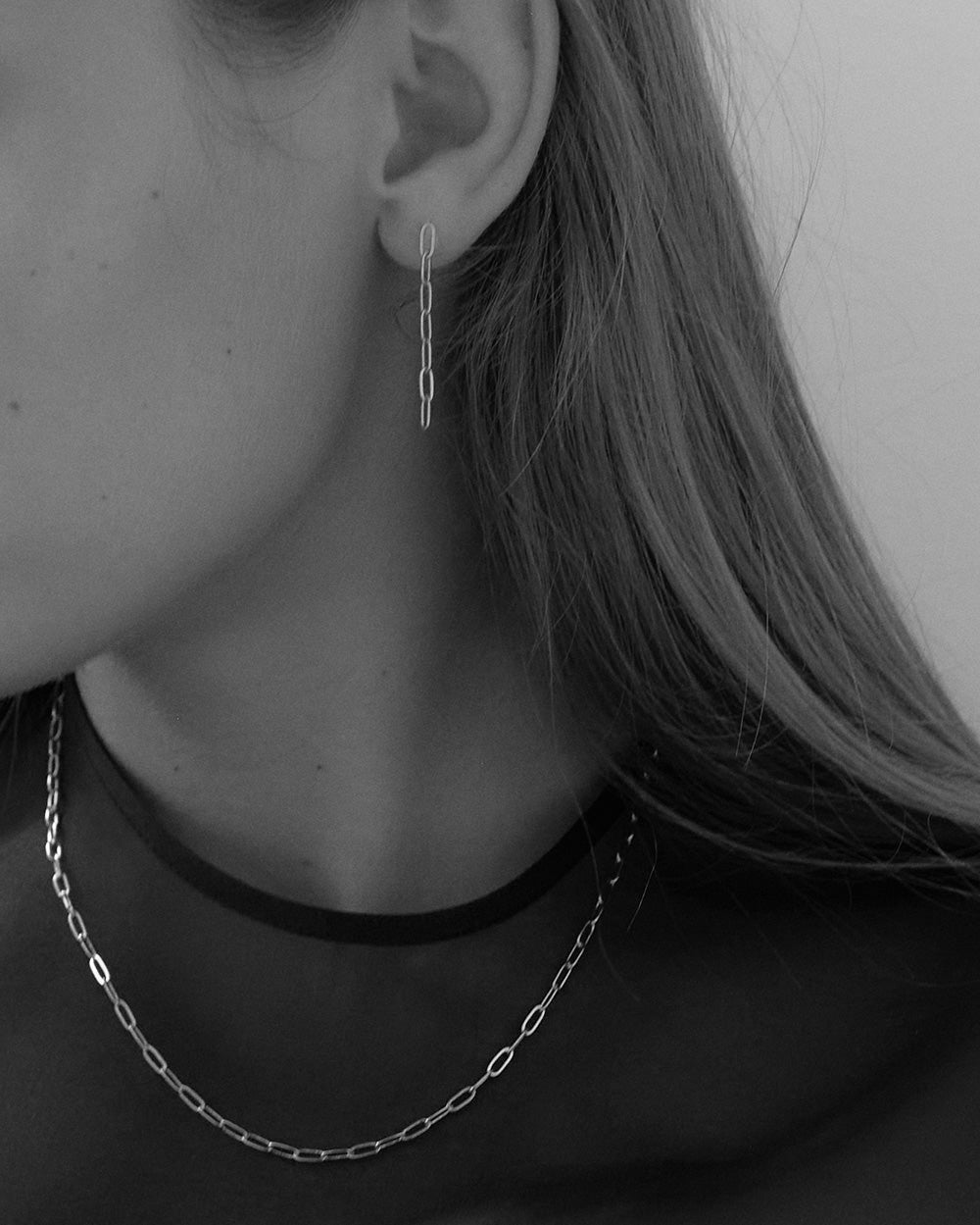 RUE CHAIN EARRING (STERLING SILVER)