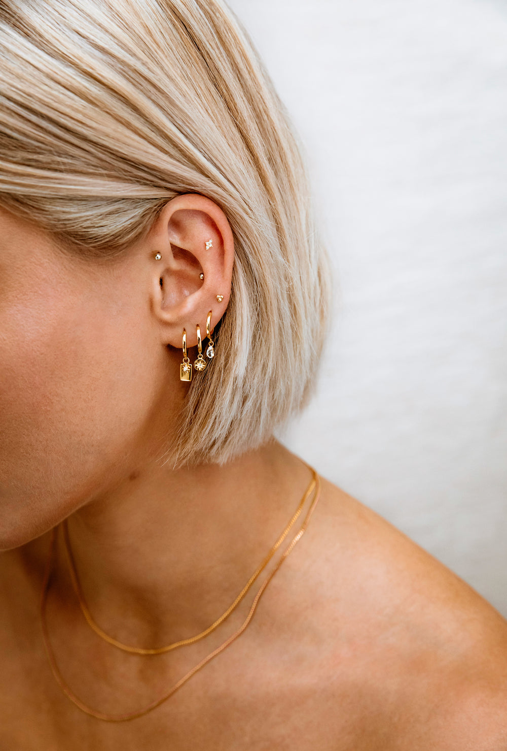Gold Double Layered Hoop Earring