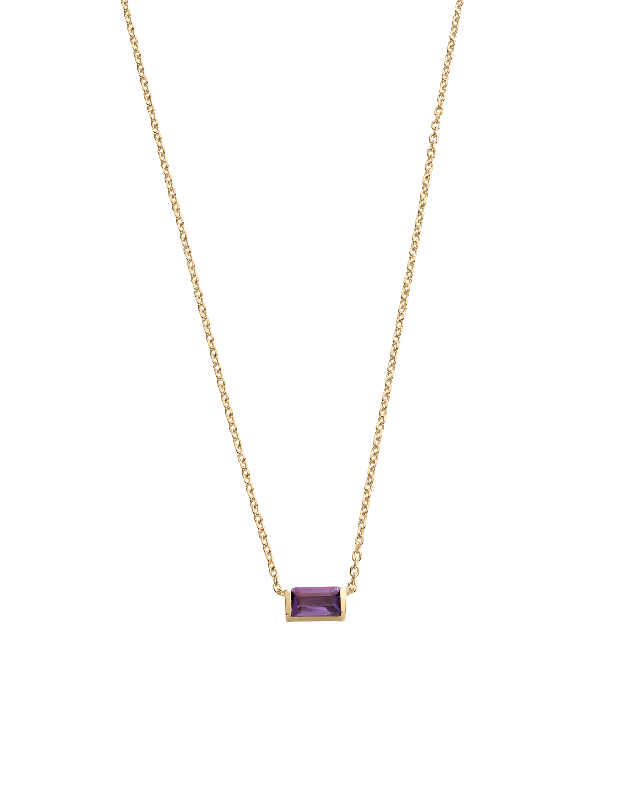 BAGUETTE BIRTHSTONE NECKLACE (18K GOLD VERMEIL)