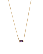 BAGUETTE BIRTHSTONE NECKLACE (18K GOLD VERMEIL)