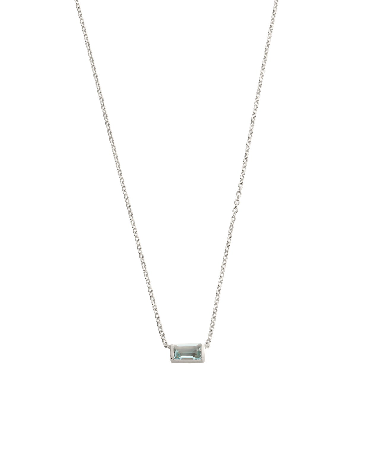 BAGUETTE BIRTHSTONE NECKLACE (STERLING SILVER)