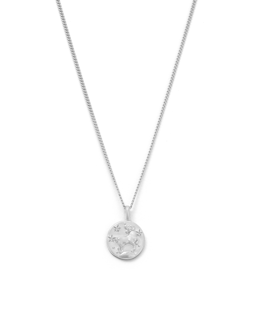Silver aries necklace deals