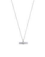 BLUE LACE AGATE T-BAR NECKLACE (STERLING SILVER)