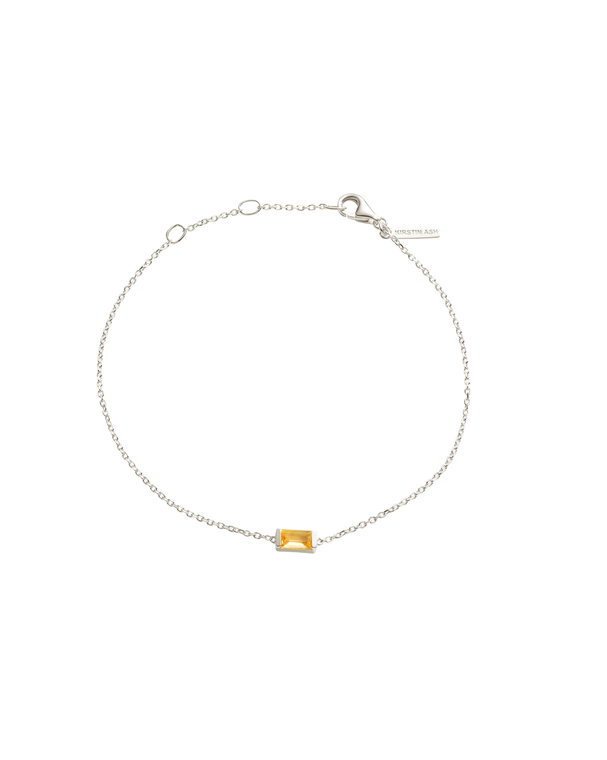 BAGUETTE BIRTHSTONE BRACELET (STERLING SILVER)