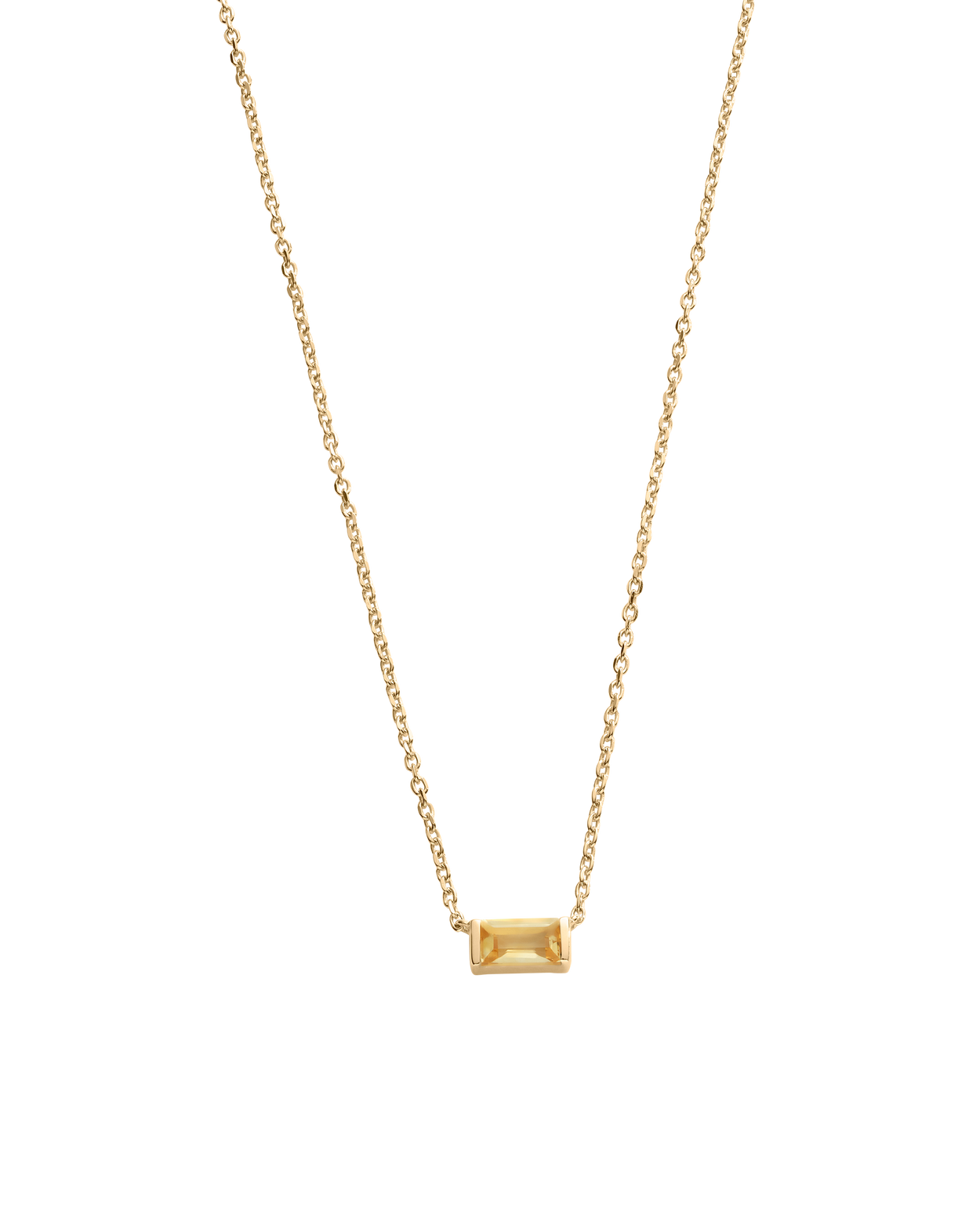 BAGUETTE BIRTHSTONE NECKLACE (18K GOLD VERMEIL)