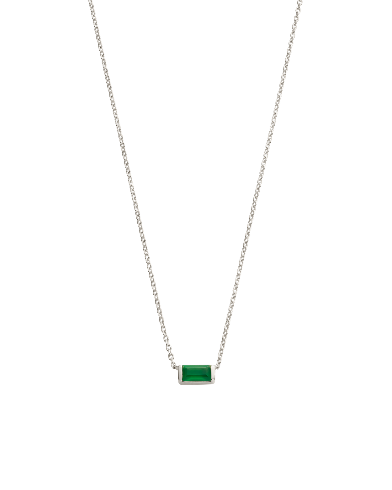 BAGUETTE BIRTHSTONE NECKLACE (STERLING SILVER)