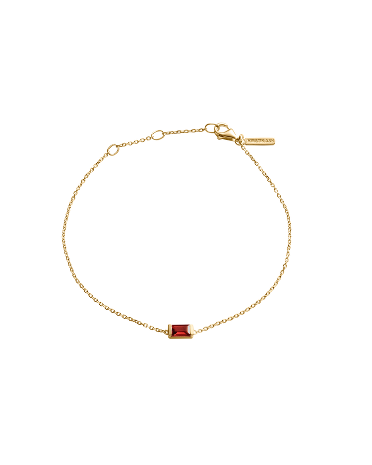 BAGUETTE BIRTHSTONE BRACELET (18K GOLD VERMEIL)