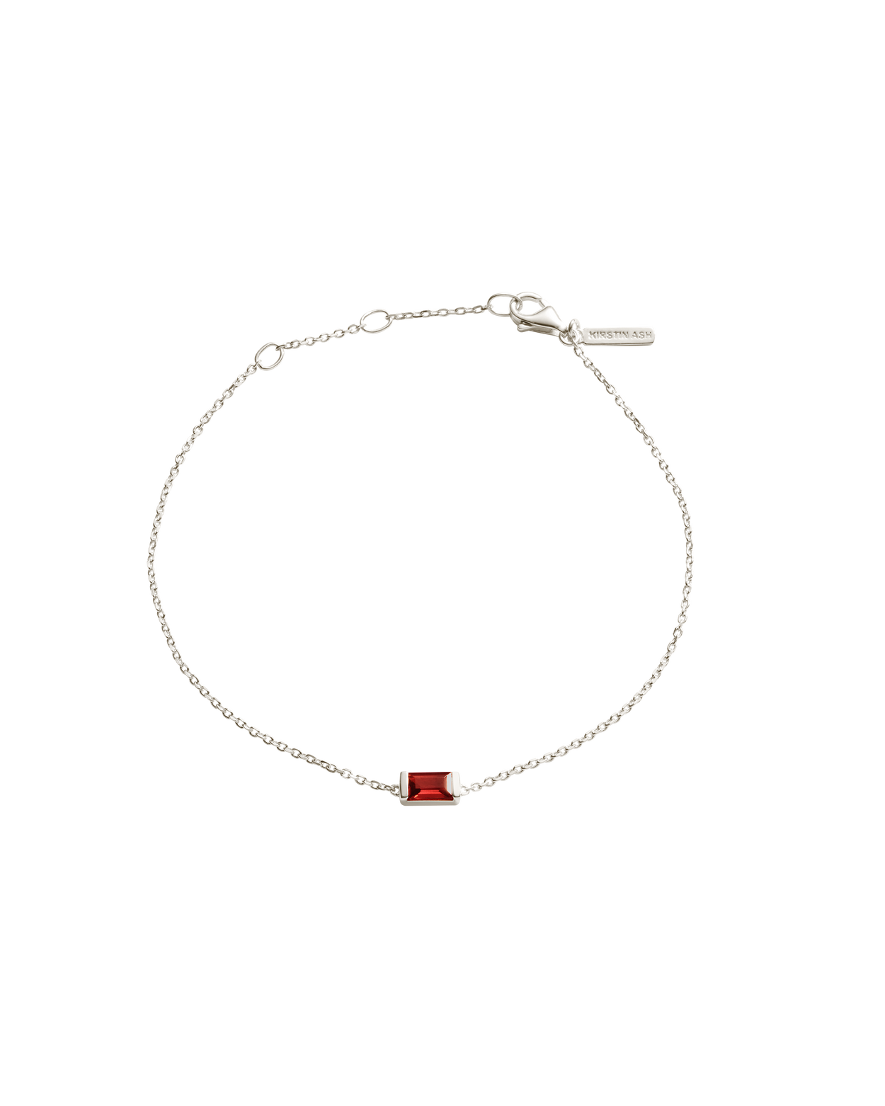 BAGUETTE BIRTHSTONE BRACELET (STERLING SILVER)