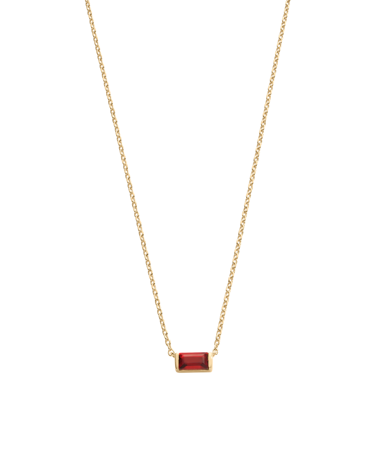 BAGUETTE BIRTHSTONE NECKLACE (18K GOLD VERMEIL)