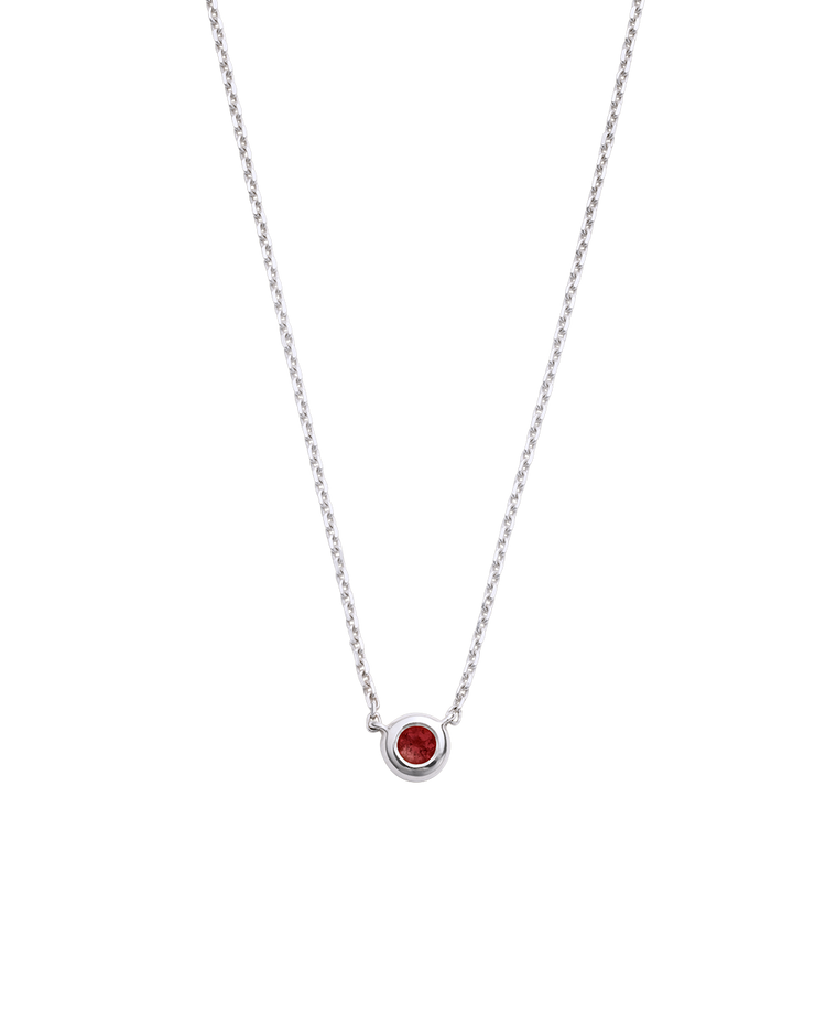 PETITE BIRTHSTONE NECKLACE (STERLING SILVER)