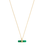 GREEN ONYX T-BAR NECKLACE (18K GOLD VERMEIL)