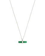 GREEN ONYX T-BAR NECKLACE (STERLING SILVER)