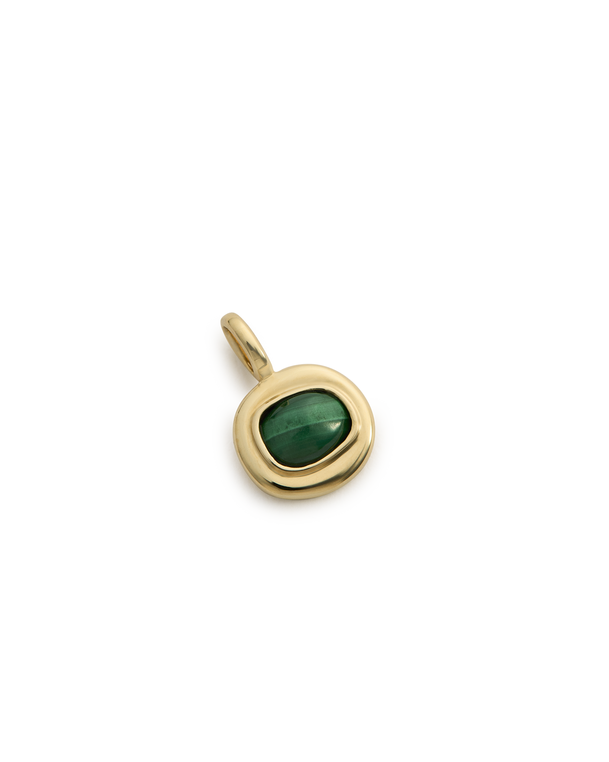 INTO THE FLOW MALACHITE CHARM (9K GOLD)