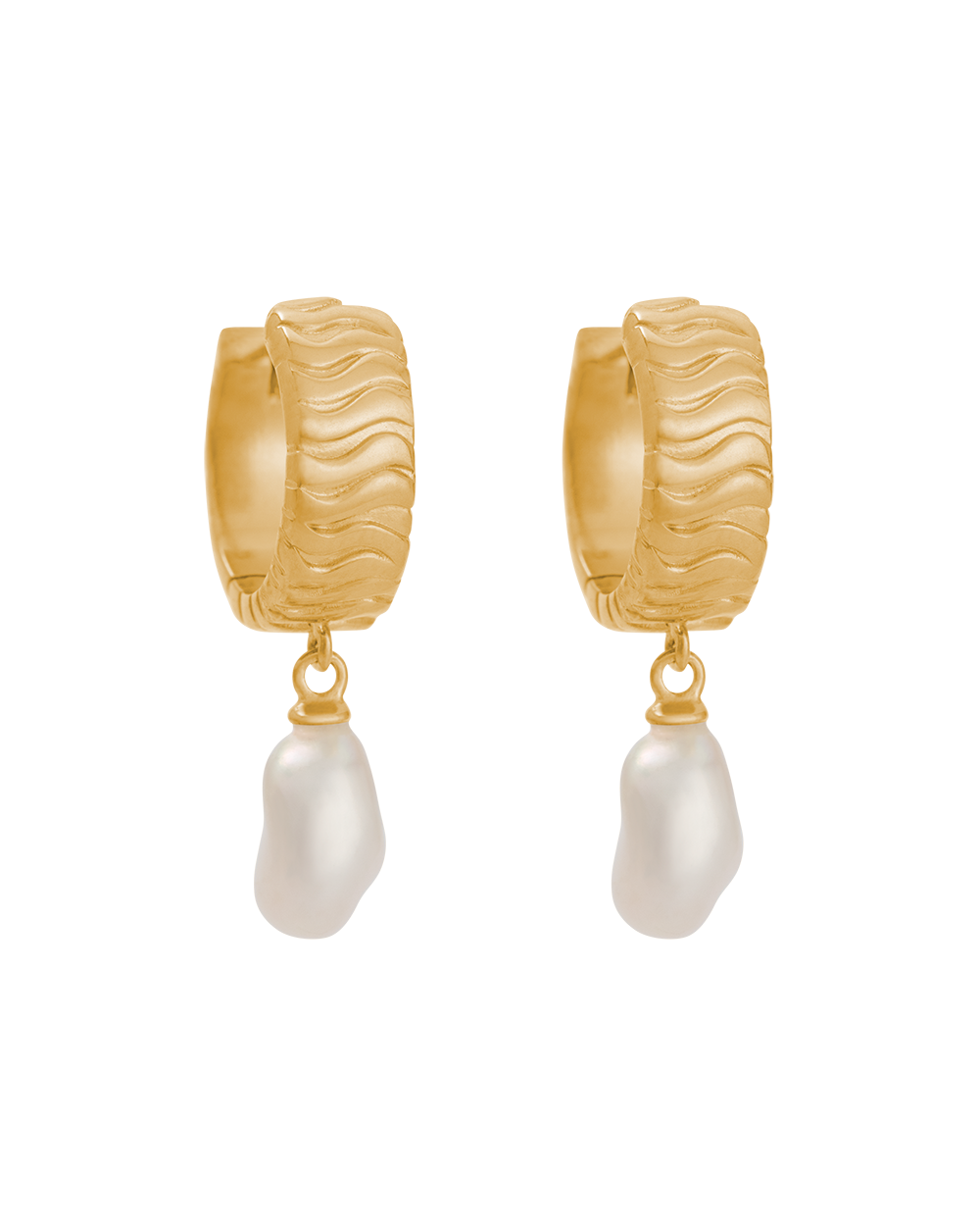 ISOLE PEARL HOOPS (18K GOLD PLATED)