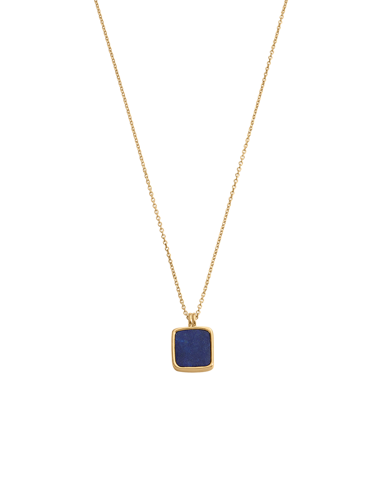 LAPIS PENDANT NECKLACE (18K GOLD VERMEIL)