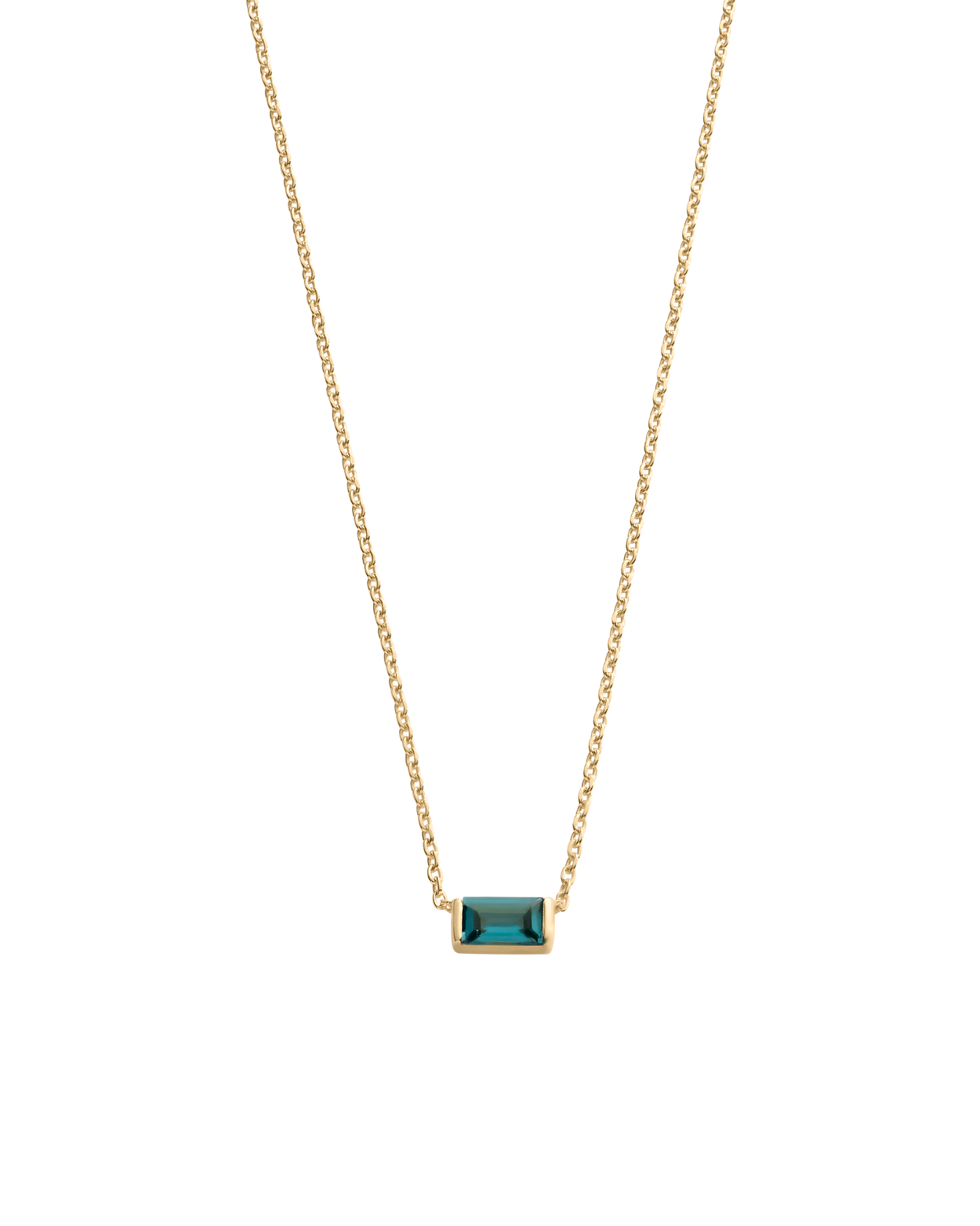 BAGUETTE BIRTHSTONE NECKLACE (18K GOLD VERMEIL)