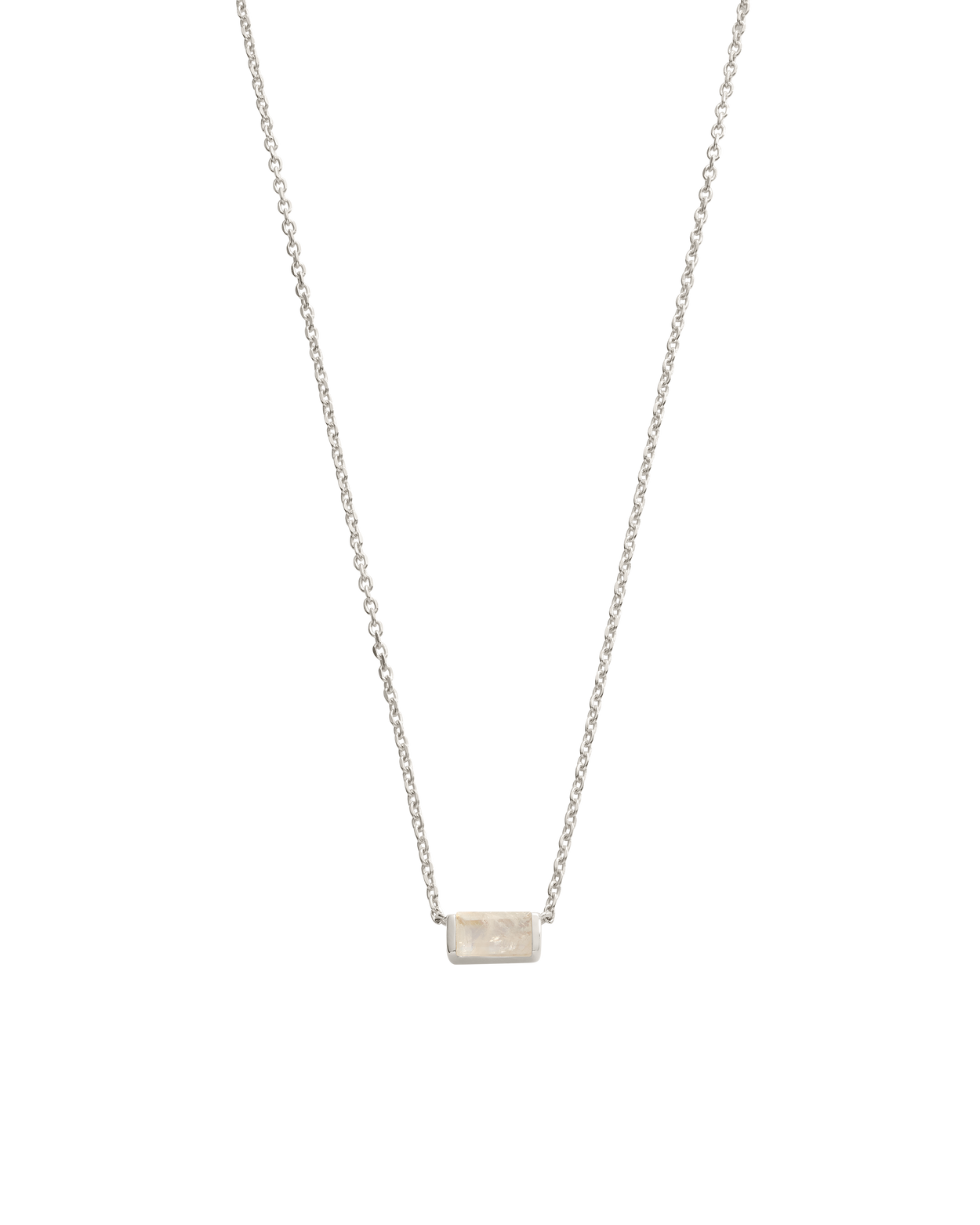 BAGUETTE BIRTHSTONE NECKLACE (STERLING SILVER)