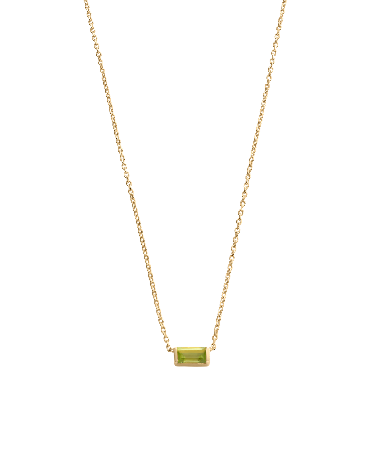 BAGUETTE BIRTHSTONE NECKLACE (18K GOLD VERMEIL)